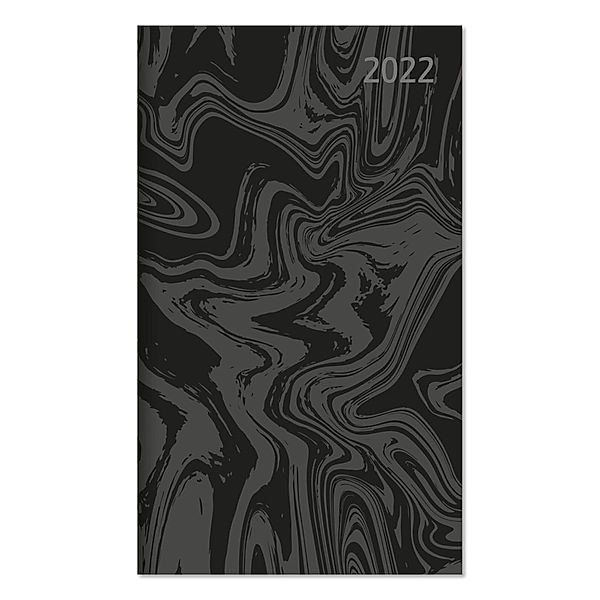 Taschenplaner schwarz 2022 - Bürokalender 8,8x15,2 cm - 1 Woche auf 1 Seite - Kartoneinband - separates Adressheft - faltbar - Notizheft - 540-1109