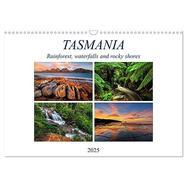 Tasmania Rainforest, waterfalls and rocky shores (Wall Calendar 2025 DIN A3 landscape), CALVENDO 12 Month Wall Calendar, Calvendo, Sandra Schaenzer