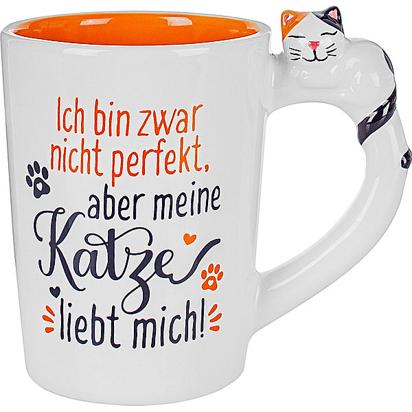 Tasse Glückskatze mit Spruch