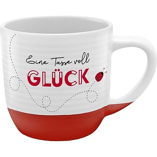 Tasse Rillen Motiv Glück