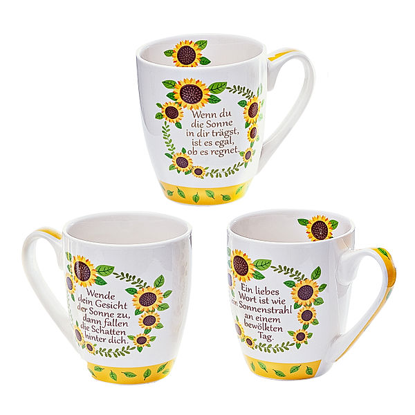 Tassen Sonnenblumen 3er-Set