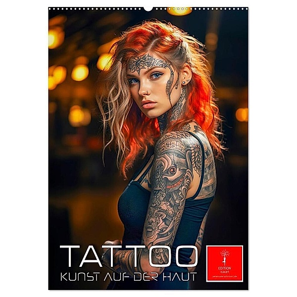 Tattoo Kunst auf der Haut (Wandkalender 2024 DIN A2 hoch), CALVENDO Monatskalender, Peter Roder