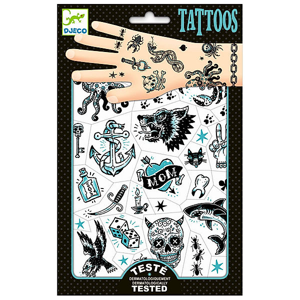 Djeco Tattoo-Sticker DARK SIDE in blau/schwarz