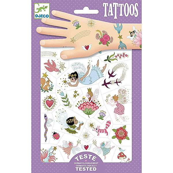 Djeco Tattoo-Sticker FEENFREUNDE 50-teilig