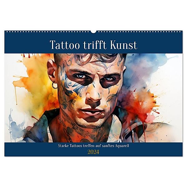 Tattoo trifft Kunst (Wandkalender 2024 DIN A2 quer), CALVENDO Monatskalender, Calvendo, Daniela Tapper