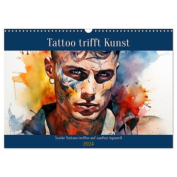 Tattoo trifft Kunst (Wandkalender 2024 DIN A3 quer), CALVENDO Monatskalender, Calvendo, Daniela Tapper