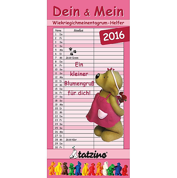 Tatzino Planer für Zwei 2016, BRIGITTE DÖHREN