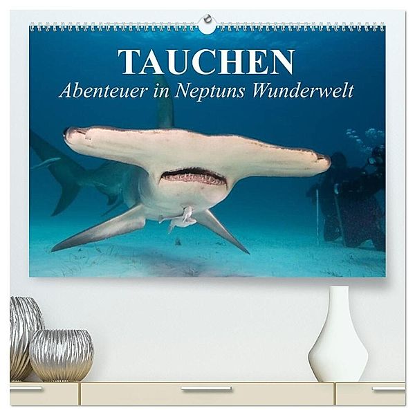 Tauchen - Abenteuer in Neptuns Wunderwelt (hochwertiger Premium Wandkalender 2024 DIN A2 quer), Kunstdruck in Hochglanz, Elisabeth Stanzer