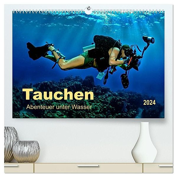 Tauchen - Abenteuer unter Wasser (hochwertiger Premium Wandkalender 2024 DIN A2 quer), Kunstdruck in Hochglanz, Peter Roder