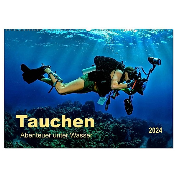Tauchen - Abenteuer unter Wasser (Wandkalender 2024 DIN A2 quer), CALVENDO Monatskalender, Peter Roder