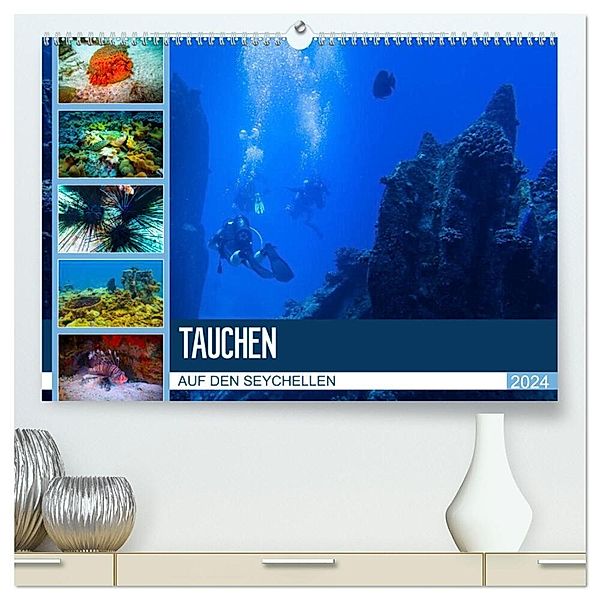 Tauchen auf den Sychellen (hochwertiger Premium Wandkalender 2024 DIN A2 quer), Kunstdruck in Hochglanz, Dirk Meutzner