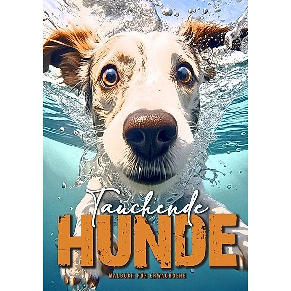 Tauchende Hunde Malbuch für Erwachsene, Monsoon Publishing, Musterstück Grafik