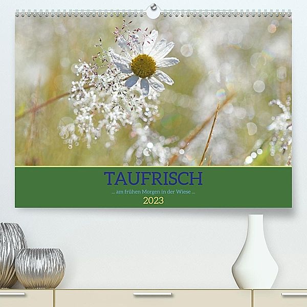 Taufrisch ... am frühen Morgen in der Wiese (Premium, hochwertiger DIN A2 Wandkalender 2023, Kunstdruck in Hochglanz), Gugigei