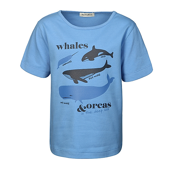 tausendkind collection tausendkind T-Shirt Whales And Orcas, blau (Grösse: 104/110)