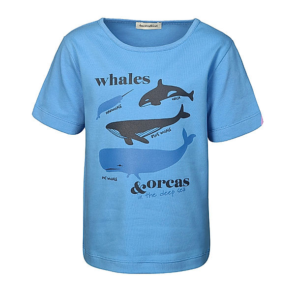 tausendkind collection tausendkind T-Shirt Whales And Orcas, blau (Grösse: 128/134)