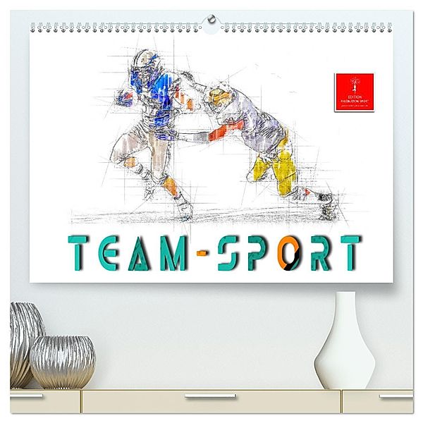 Team-Sport (hochwertiger Premium Wandkalender 2025 DIN A2 quer), Kunstdruck in Hochglanz, Calvendo, Peter Roder