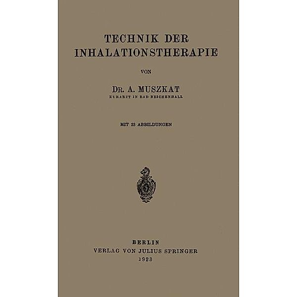 Technik der Inhalationstherapie, A. Muszkat