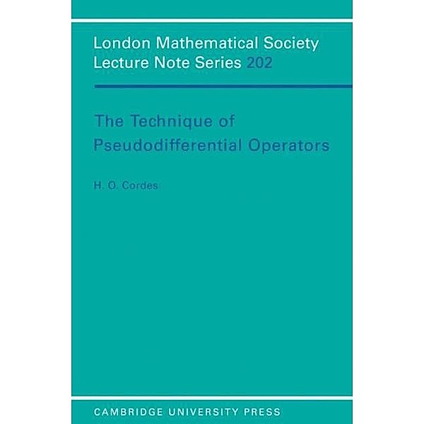 Technique of Pseudodifferential Operators, H. O. Cordes