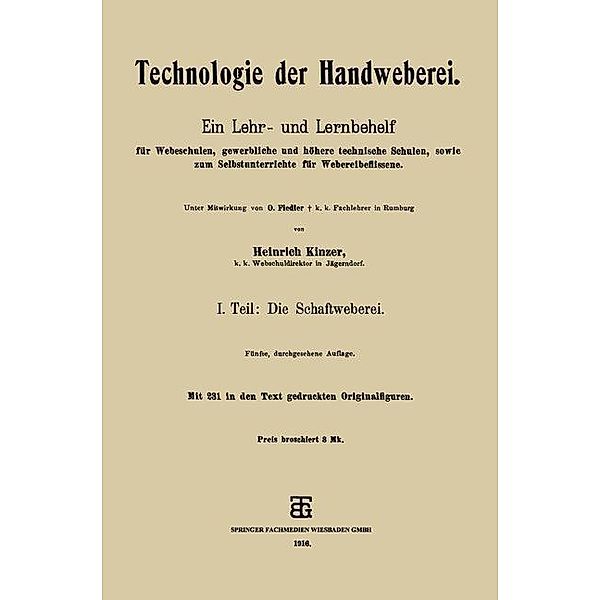 Technologie der Handweberei, Heinrich Kinzer