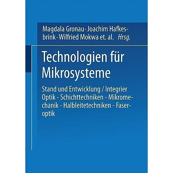 Technologien für Mikrosysteme / VDI-Buch, Joachim Hafkesbrink