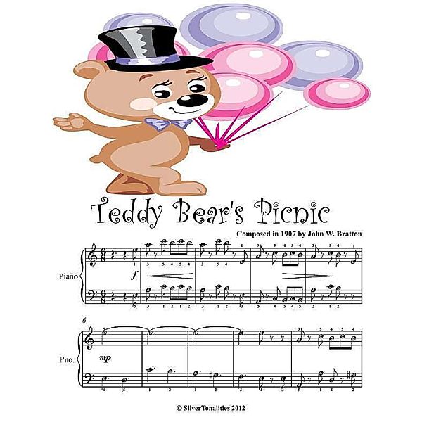 Teddy Bear’s Picnic - Easy Piano Sheet Music, Silver Tonalities