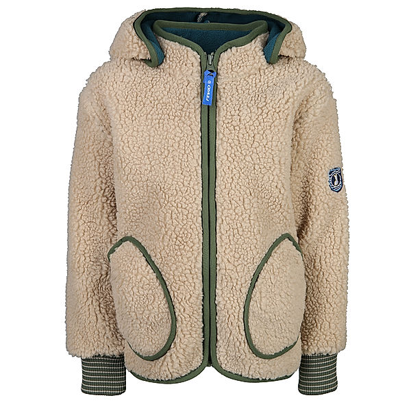 finkid Teddy-Fleecejacke TONTTU NALLE in pebble/bronze green