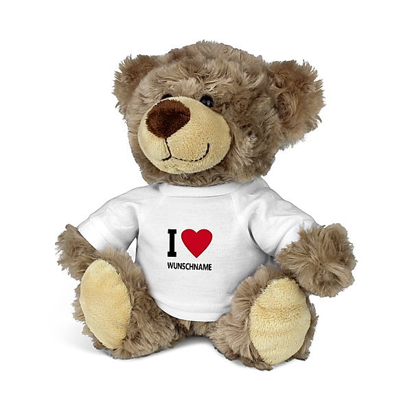 Teddy mit Namen (Motiv: I Love)