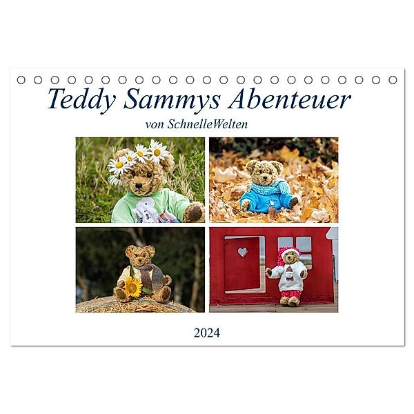 Teddy Sammys Abenteuer (Tischkalender 2024 DIN A5 quer), CALVENDO Monatskalender, Schnellewelten