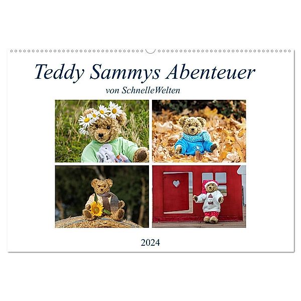 Teddy Sammys Abenteuer (Wandkalender 2024 DIN A2 quer), CALVENDO Monatskalender, Schnellewelten