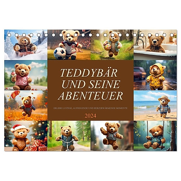 Teddybär und seine Abenteuer (Tischkalender 2024 DIN A5 quer), CALVENDO Monatskalender, Dirk Meutzner