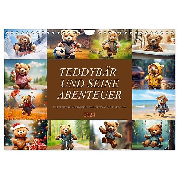 Teddybär und seine Abenteuer (Wandkalender 2024 DIN A4 quer), CALVENDO Monatskalender, Dirk Meutzner