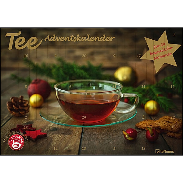 Tee-Adventskalender 2021 - Teekalender - Adventskalender - Teesorten - Genusskalender - 55,5 x 39 x 2 cm