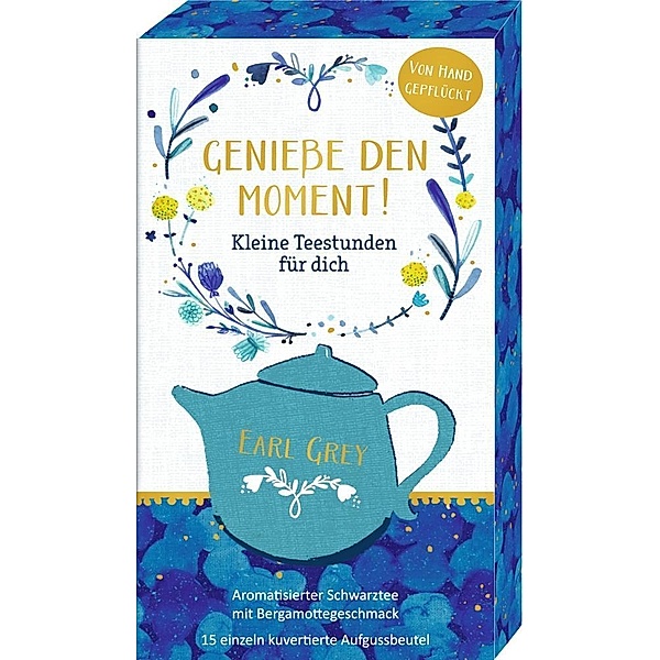 Tee-Schachtel - Genieße den Moment! (All about blue)