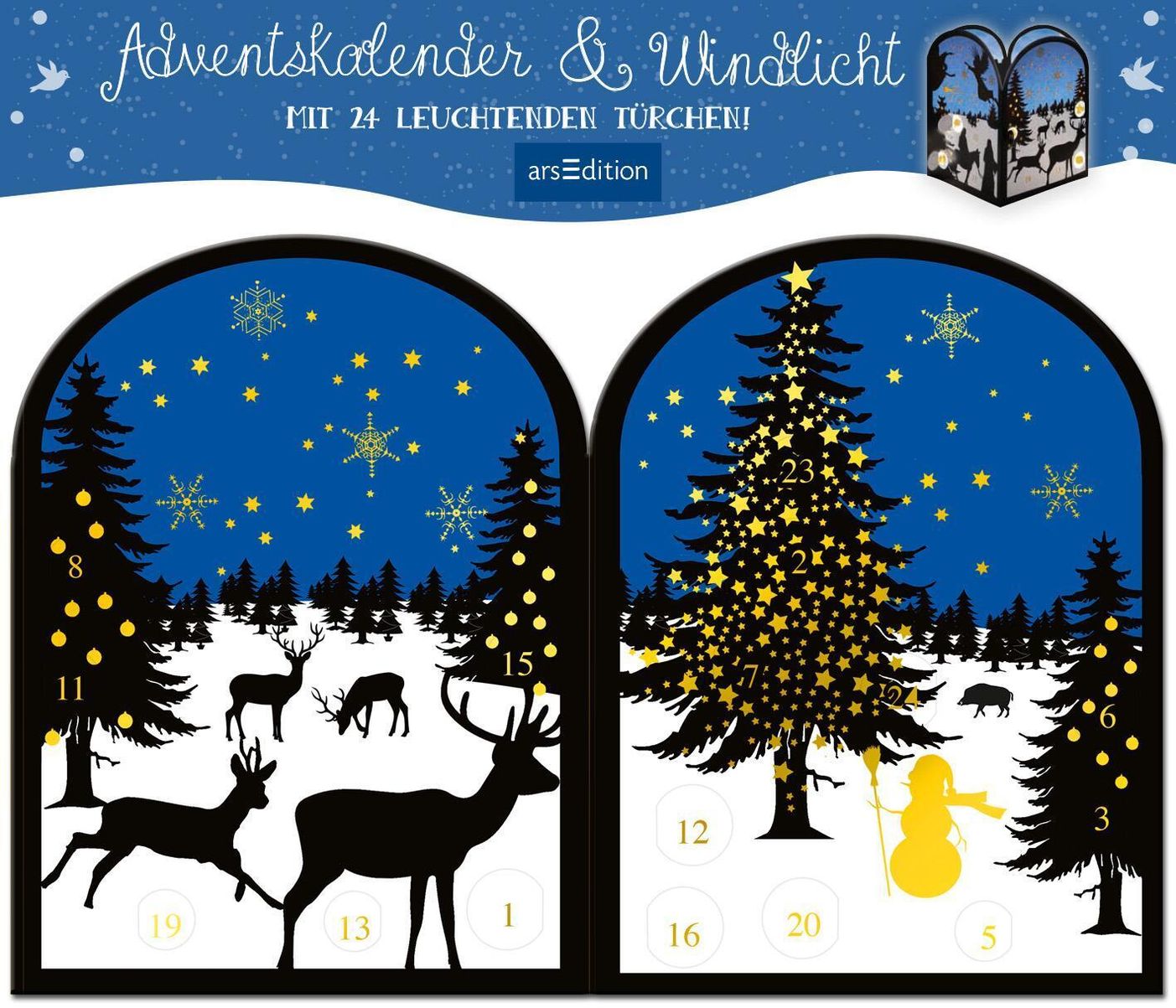 Teelichthäuschen Winternacht, Adventskalender & Windlicht - Kalender  bestellen