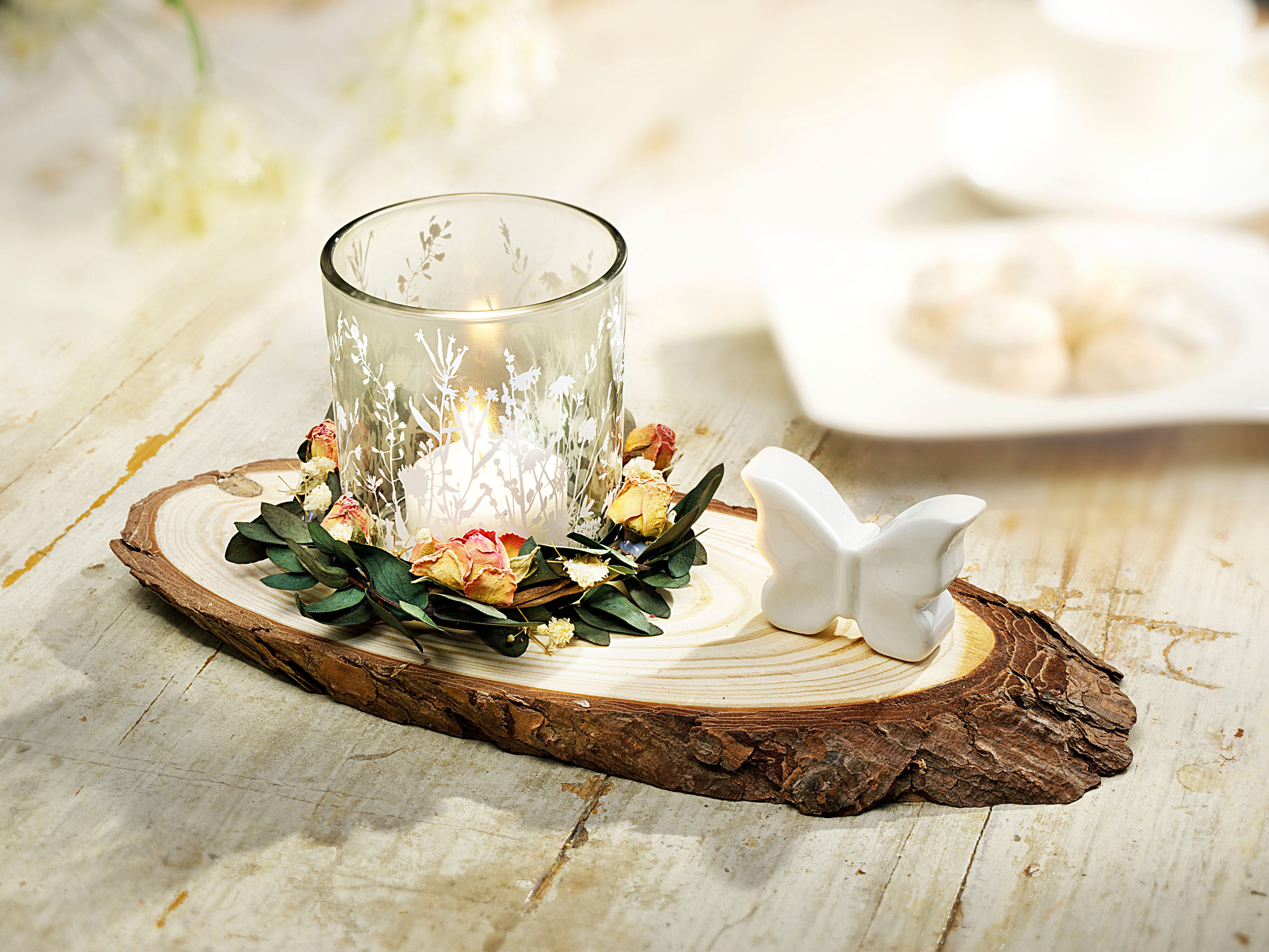 Teelichthalter-Set Felice mit Keramik-Schmetterling | Weltbild.de