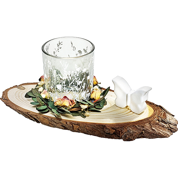 Teelichthalter-Set Felice mit Keramik-Schmetterling