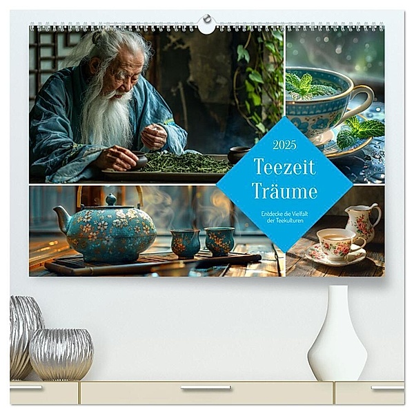 Teezeit Träume (hochwertiger Premium Wandkalender 2025 DIN A2 quer), Kunstdruck in Hochglanz, Calvendo, Kerstin Waurick