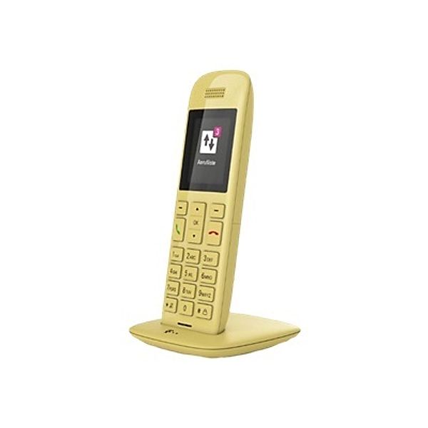 TELEKOM Speedphone 11 mit Basis und AB gelb DECT Handteil für CAT-iq a/b Port und TAE für alle Speedports mit CAT-iq Basis