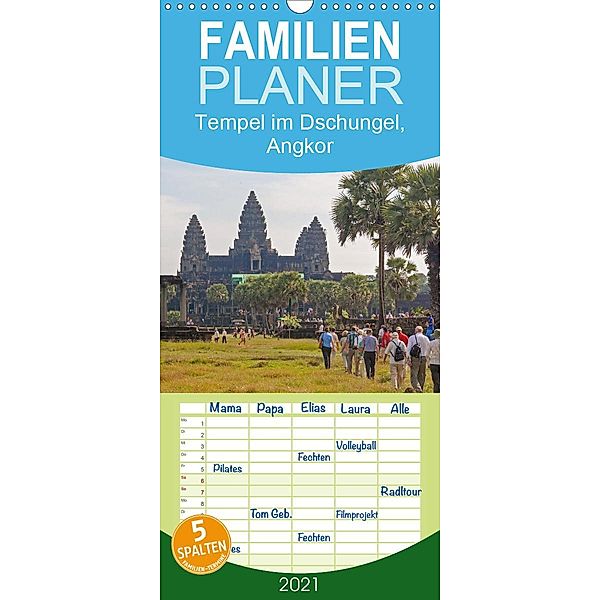 Tempel im Dschungel, Angkor - Familienplaner hoch (Wandkalender 2021 , 21 cm x 45 cm, hoch), Birgit Seifert