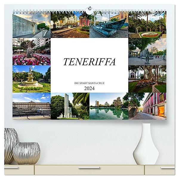 Teneriffa - Die Stadt Santa Cruz (hochwertiger Premium Wandkalender 2024 DIN A2 quer), Kunstdruck in Hochglanz, Dirk Meutzner