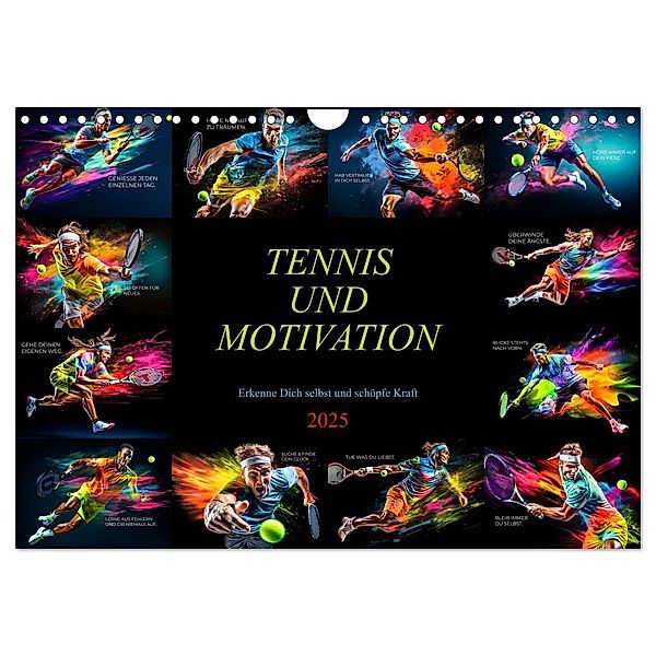 Tennis und Motivation (Wandkalender 2025 DIN A4 quer), CALVENDO Monatskalender, Calvendo, Dirk Meutzner