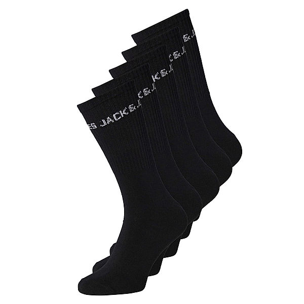 JACK & JONES Tennissocken JACBASIC LOGO 5er Pack in schwarz