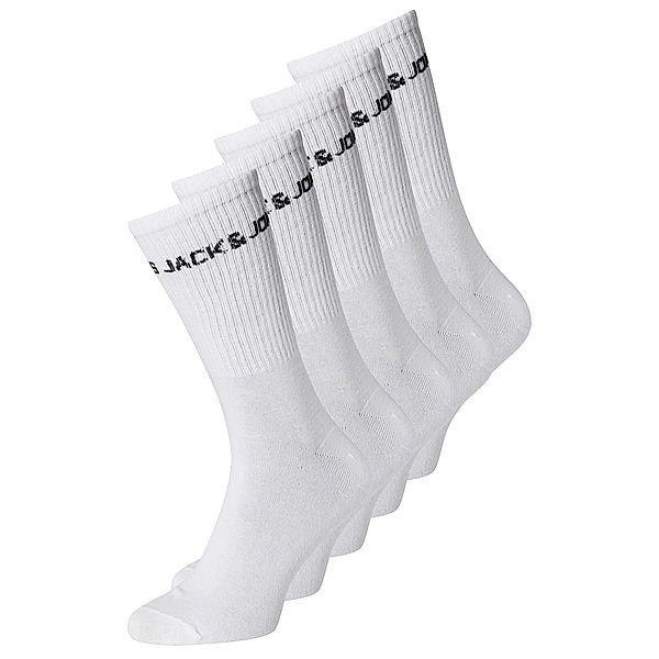 JACK & JONES Tennissocken JACBASIC LOGO 5er Pack in weiss