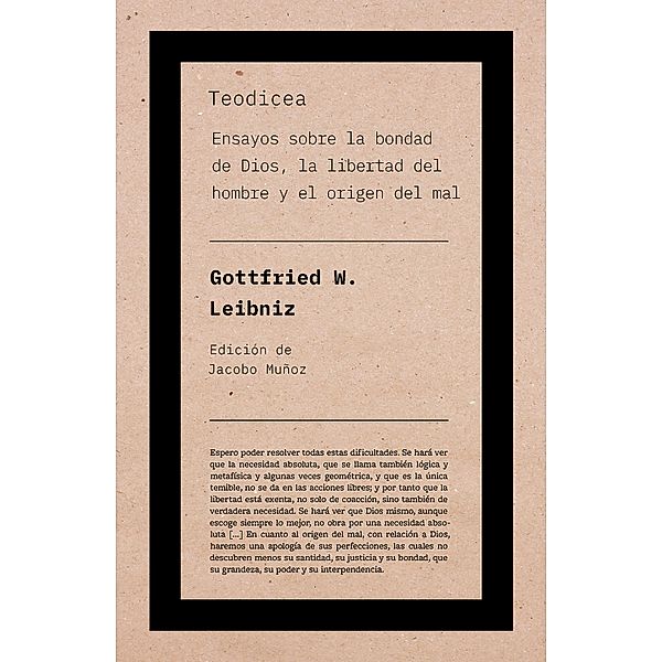 Teodicea / Autor Pensamiento, Gottfried W. Leibniz