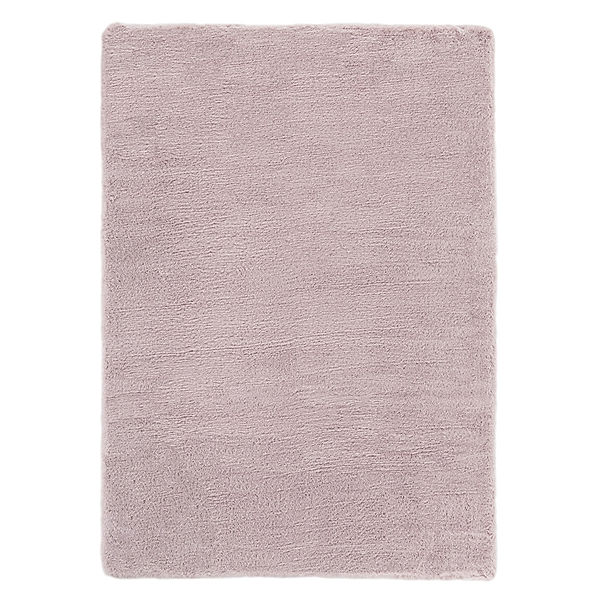 Homcom Teppich aus weichem Hochflor geeignet für Fußbodenheizung  170 cm lang (Farbe: altrosa)
