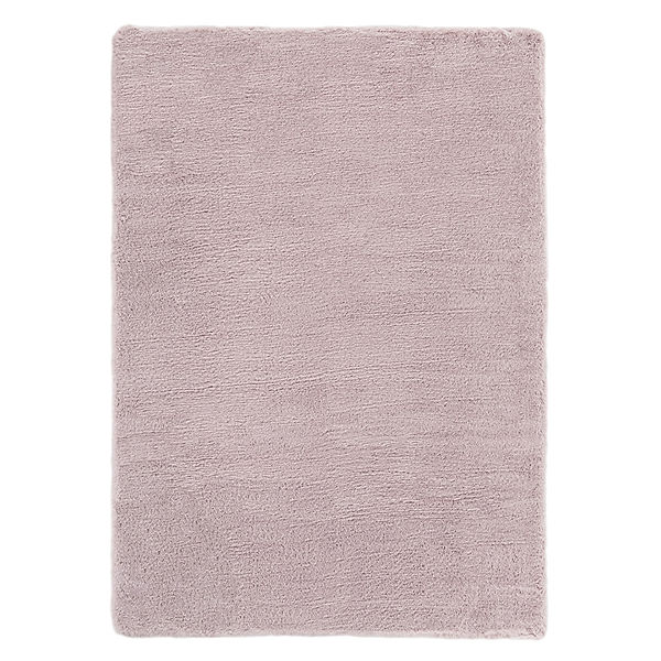 Homcom Teppich aus weichem Hochflor geeignet für Fußbodenheizung 120 cm lang (Farbe: altrosa)