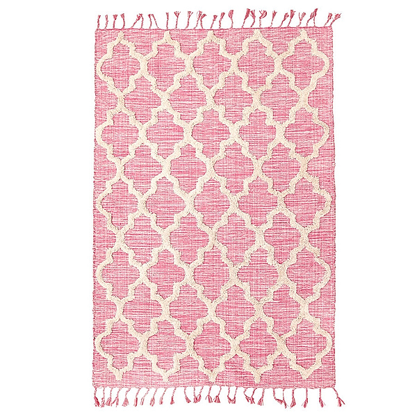 rice Teppich FRINGE (180x120) in rosa