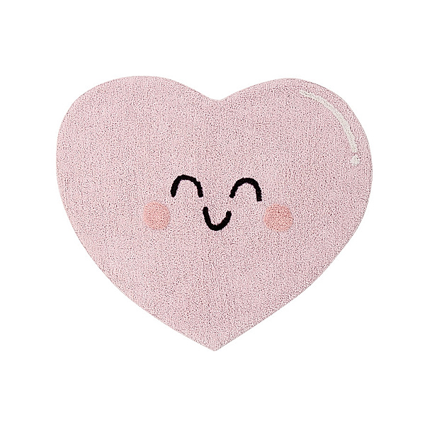 Lorena Canals Teppich HAPPY HEART (90x105) in rosa