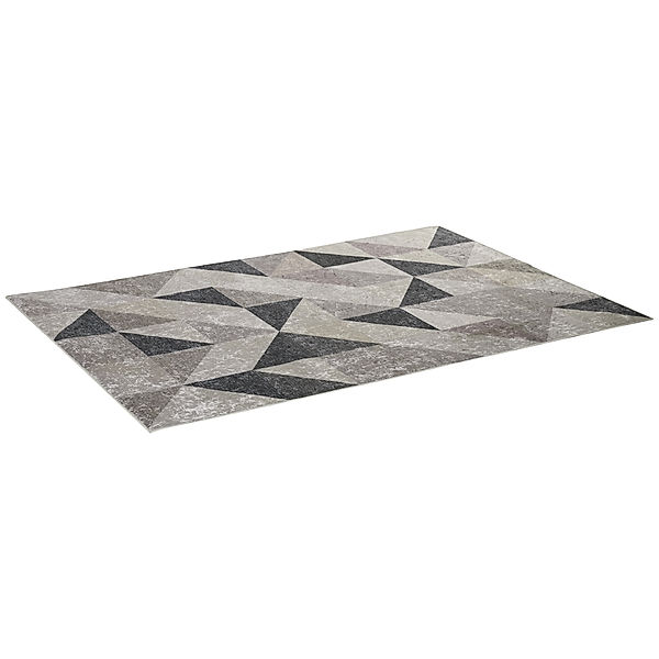 Homcom Teppich mit Gleitsicherheit (Farbe: grau, schwarz, weiß; Größe: 160 x 230 cm)