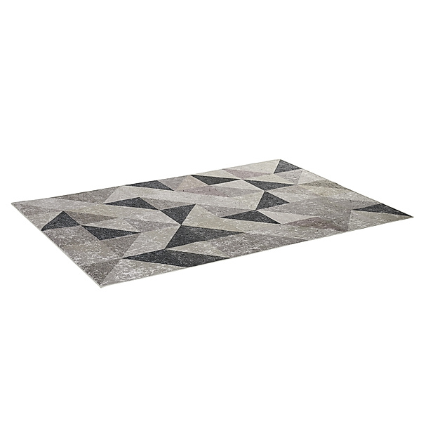 Homcom Teppich mit Gleitsicherheit grau, schwarz (Farbe: grau, schwarz, weiß)